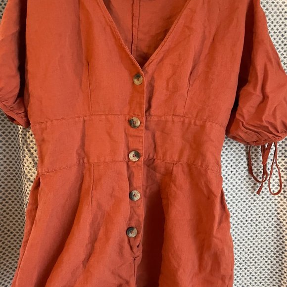 Urban Outfitters Burnt Orange Romper Dress - Picture 3 of 5